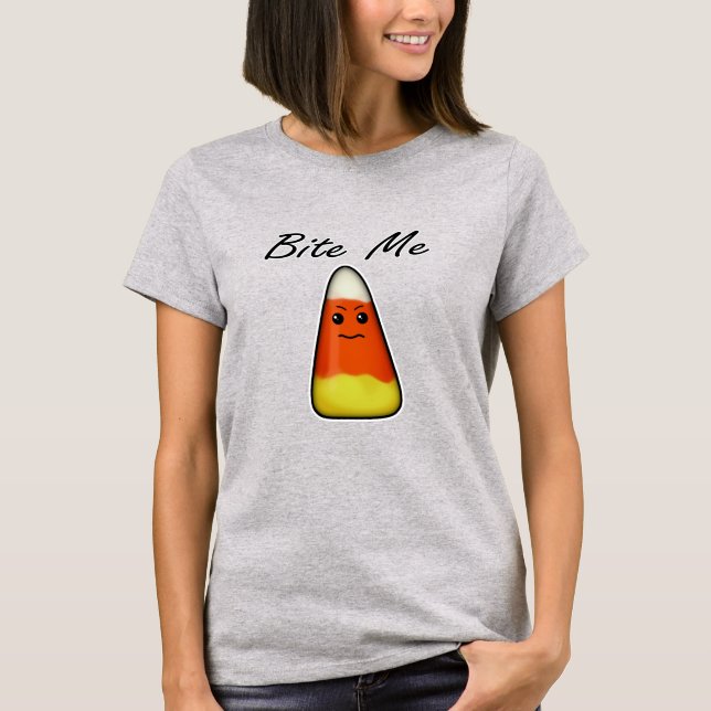 Bita mig, Cute Arg Candy corn Tecknad Shirt Tee (Framsida)