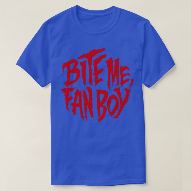 Bita mig fläkt gossluss tillbaka t shirt (Design framsida)