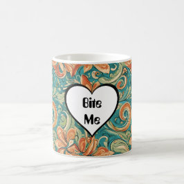 Bita mig Funny Heart Retro Design Kaffemugg