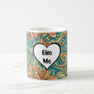 Bita mig Funny Heart Retro Design Kaffemugg