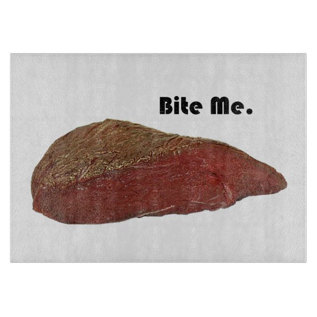 Bita mig Funny Steak Beef Pun Joke (Framsidan)