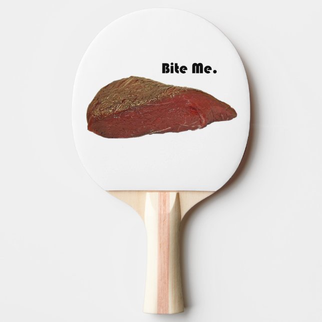 Bita mig Funny Steak Beef Pun Joke Pingisracket (Framsidan)