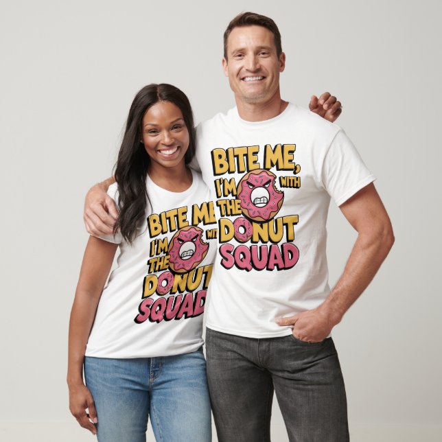 Bita mig Jag är med Donut Squad Funny Donut T Shirt (Unisex)