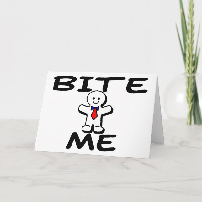 Bita mig pepparkaksgubben helgkort (Framsida)