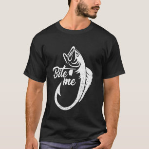 Bita mig Roligt bete fiskälskare Fiskare säga T Shirt
