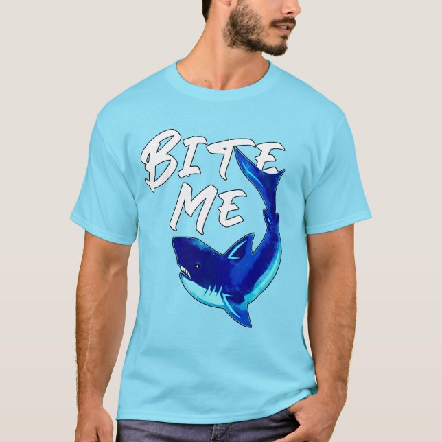 Bita mig - Shark T Shirt (Framsida)