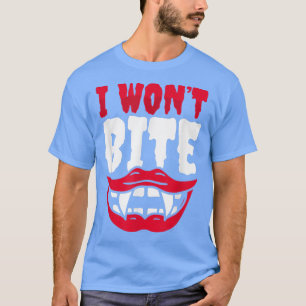 Bita mig Vampire Halloween Costume I Won Bita Fläk T Shirt