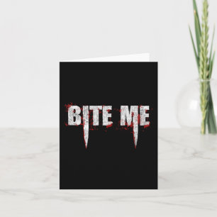 Bita mig Vampire Teeth Bloody Halloween Kort