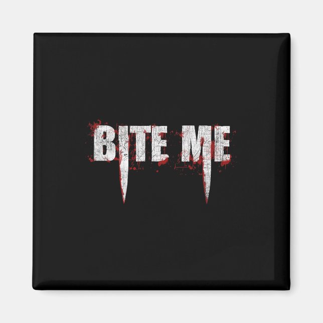 Bita mig Vampire Teeth Bloody Halloween Magnet (Framsidan)