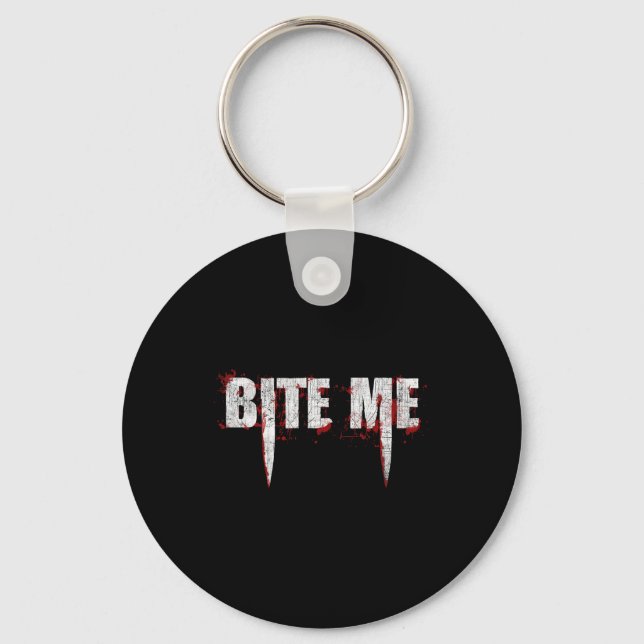 Bita mig Vampire Teeth Bloody Halloween Nyckelring (Framsida)