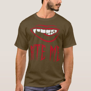 Bita mig Vampire Teeth Costume för Halloween T Shirt