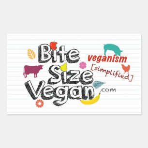 Bita Storlek Vegan med etikettstreck Rektangulärt Klistermärke