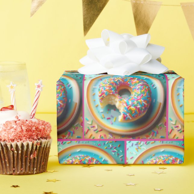 Bita ut från blodkärl med sprinkler presentpapper (Födelsedagsfest)