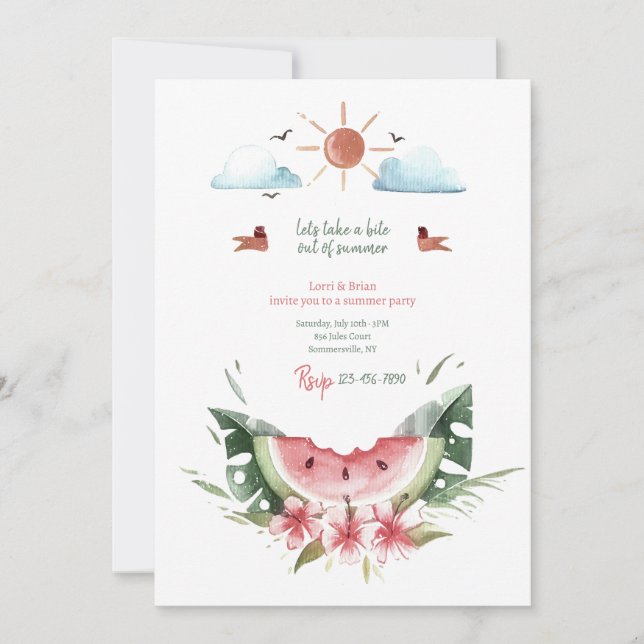 Bita ut ur sommaren inbjudningar (Framsida)