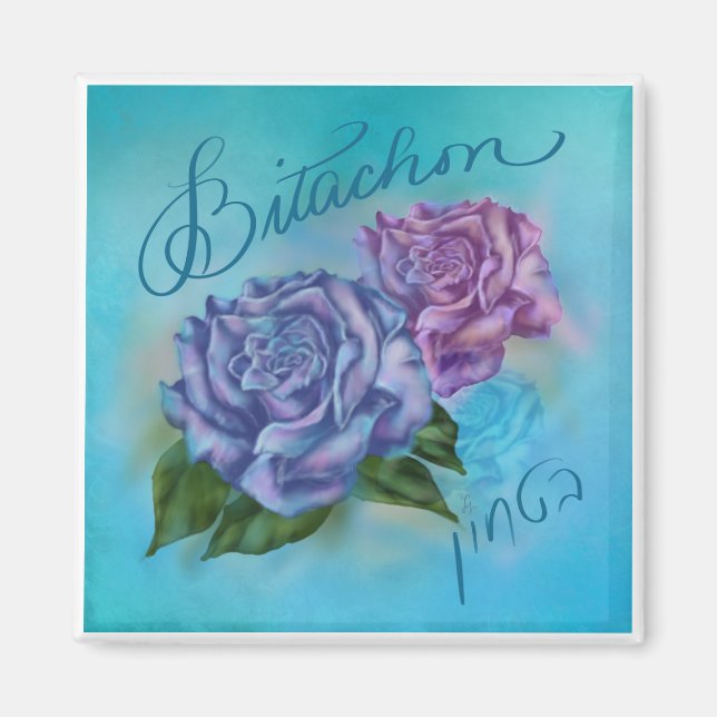 Bitachon Blue Rose Magnet (Framsidan)