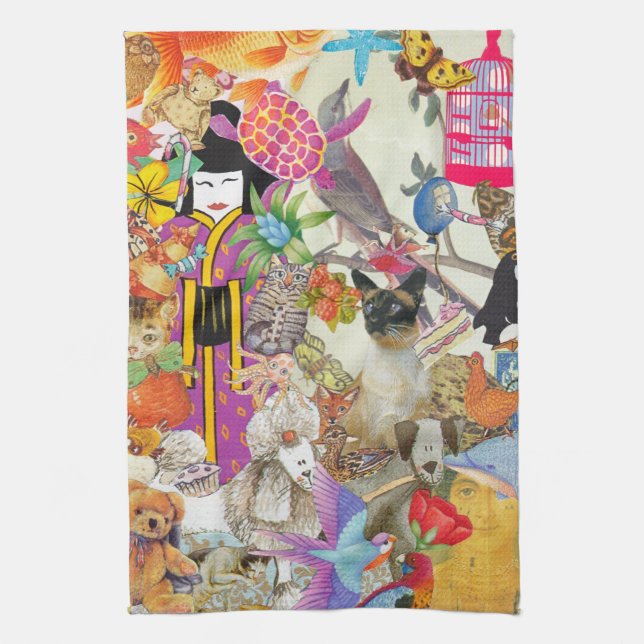 Bitar och egennamnCollage 1 kökshandduk (Vertikal)