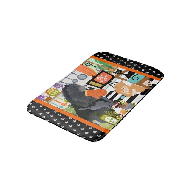 BITCHEN KITCHEN cute dog cooking chef floor mat Badrumsmatta (Vinklad)