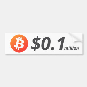 Bitcoin $0,1M ($100K) 1 miljon Bildekal