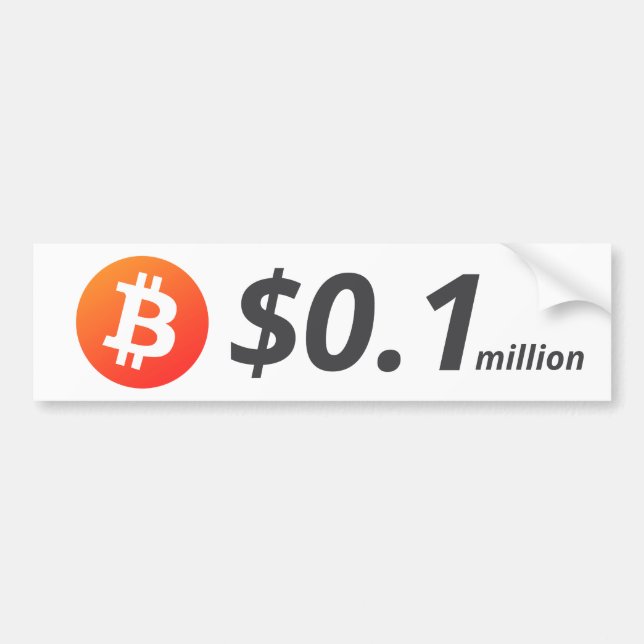 Bitcoin $0,1M ($100K) 1 miljon Bildekal (Framsidan)