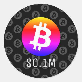 Bitcoin $0,1M ($100K) 1 miljon Runt Klistermärke