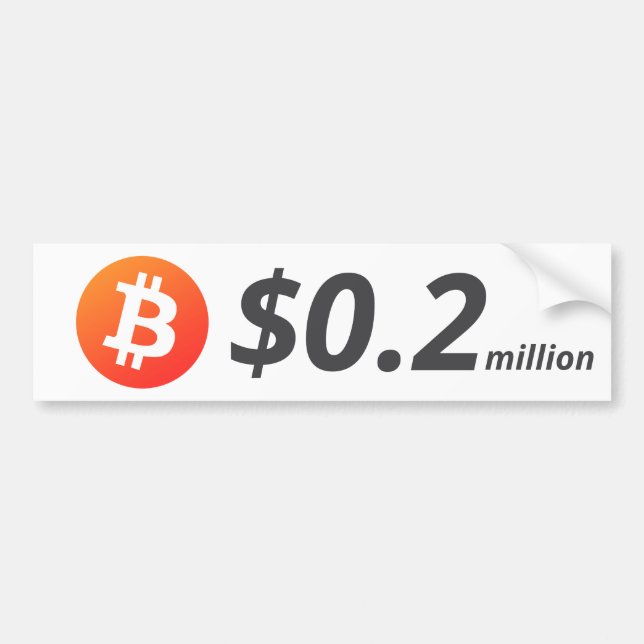 Bitcoin $0,2 M ($200 K) 1 miljon Bildekal (Framsidan)