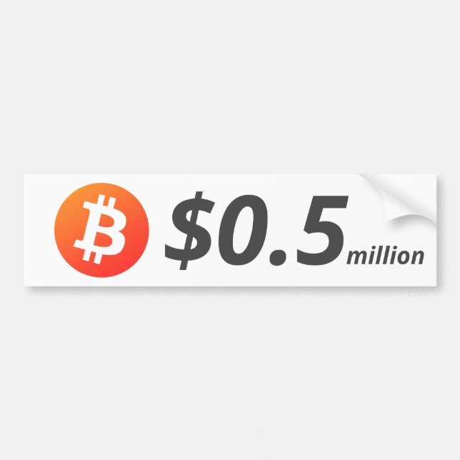 Bitcoin $0,5 M ($500 K) 1 miljon Bildekal (Framsidan)