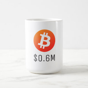 Bitcoin $0,6 M ($600 K) 1 miljon Magisk Mugg