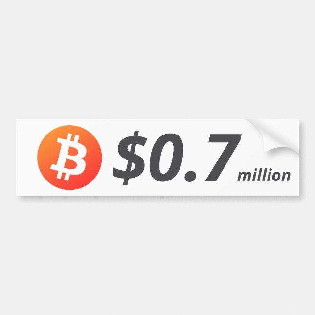 Bitcoin $0,7 M ($700 K) 1 miljon Bildekal (Framsidan)