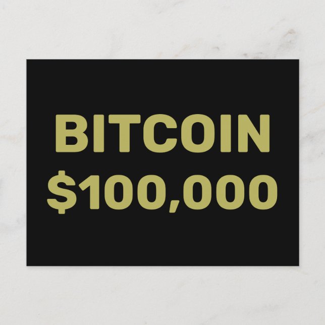 Bitcoin 100000 Celebration Vykort (Framsida)