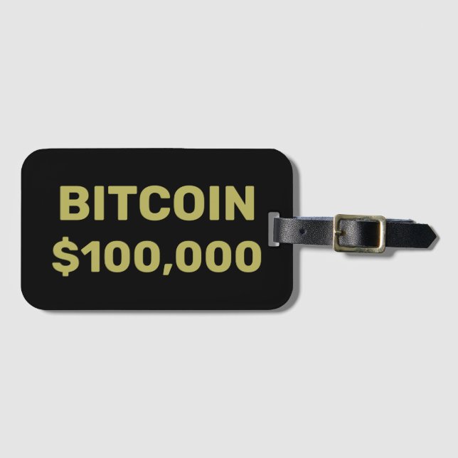 Bitcoin 100000 Firande Bagagebricka (Framsida horisontal)