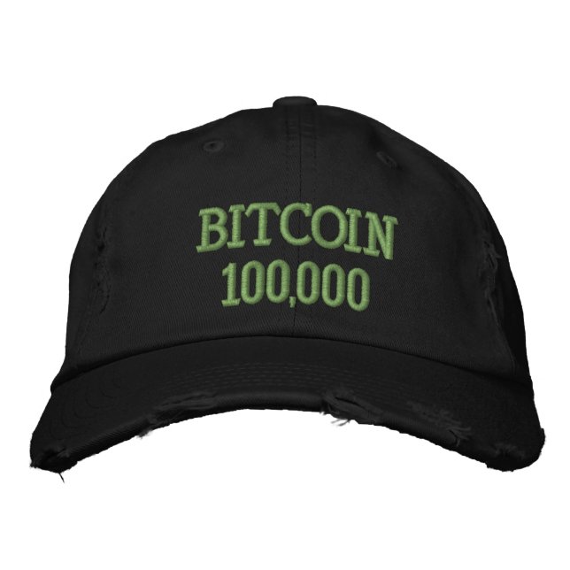 Bitcoin 100000 Firande Broderad Keps (Framsida)