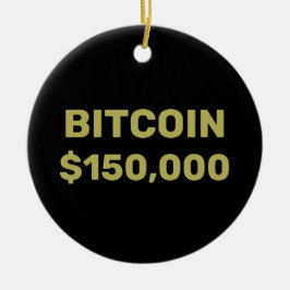 Bitcoin 150000 firande julgransprydnad keramik