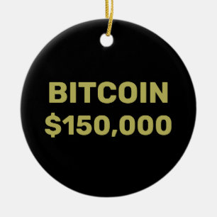 Bitcoin 150000 firande julgransprydnad keramik