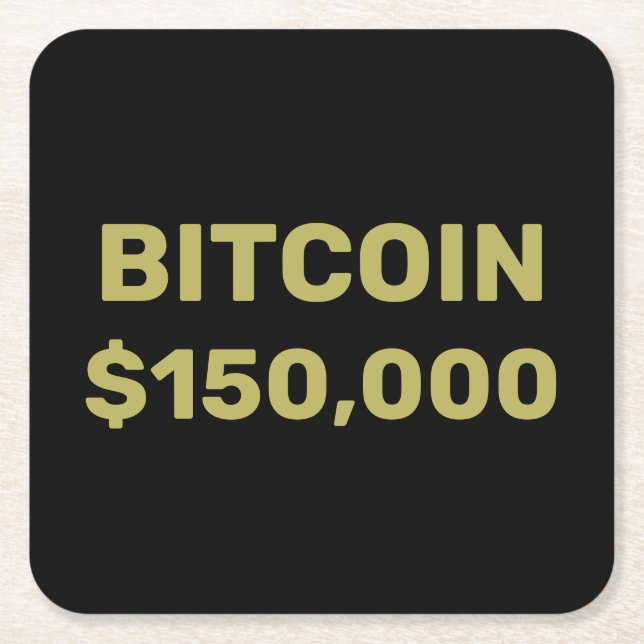 Bitcoin 150000 firande underlägg papper kvadrat (Framsidan)