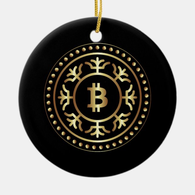 Bitcoin 2 julgransprydnad keramik (Framsidan)
