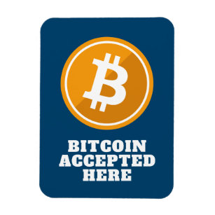 Bitcoin accepterad här - digital kryptocurrency Ma Magnet