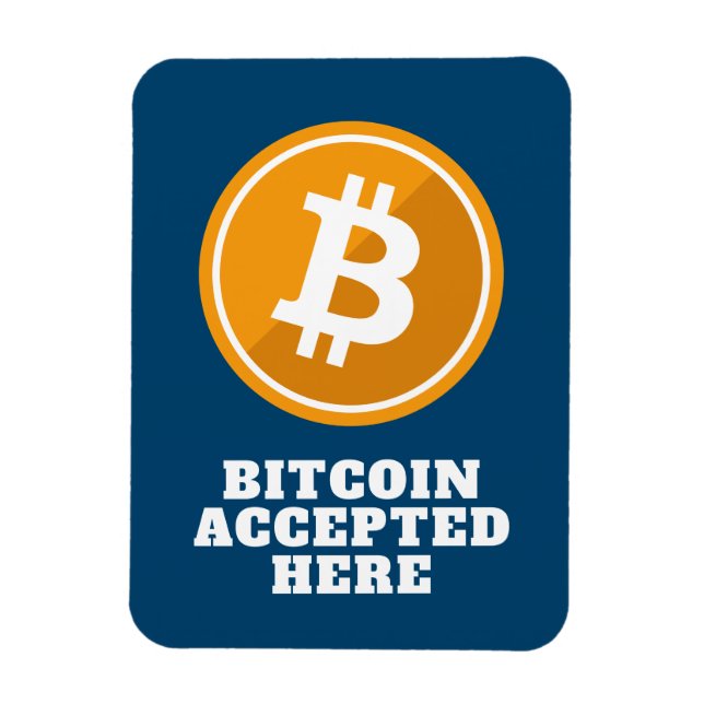 Bitcoin accepterad här - digital kryptocurrency Ma Magnet (Vertikal)