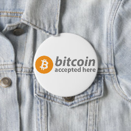 Bitcoin accepterade här rundaemblem knapp
