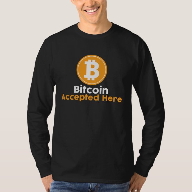 Bitcoin accepteras här t shirt (Framsida)