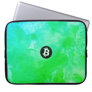 Bitcoin Akvarell (Stil $ - Green Day) Laptop Fodral