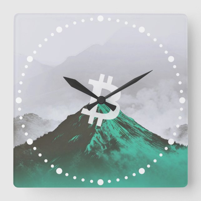 Bitcoin All-Time-High (ATH) Fyrkantig Klocka (Framsida)