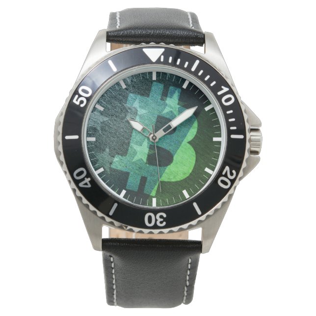 Bitcoin America ₿  (Green) Watch Armbandsur (Framsida)