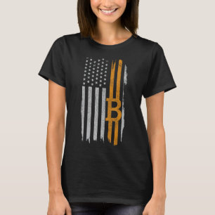 Bitcoin American Flagga Patriotic Cryptocurrency H T Shirt