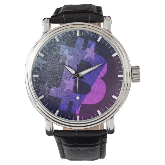 Bitcoin Amerika ₿ (Neon) Ur Armbandsur (Framsida)