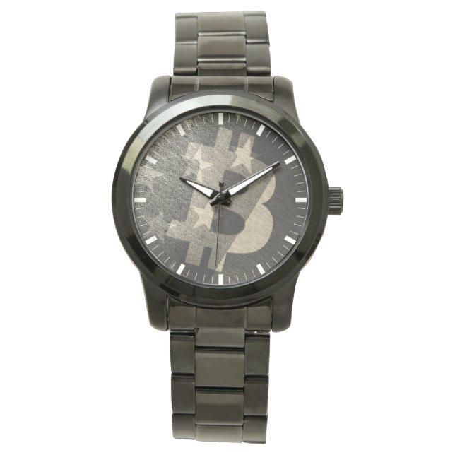 Bitcoin Amerika ₿ (Vintage) Ur Armbandsur (Framsida)