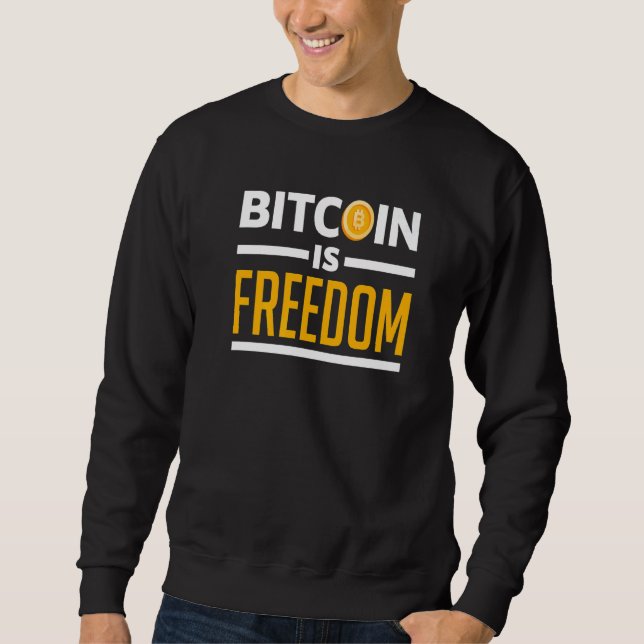 Bitcoin är frihet krypto kryptovaluta blockkedja lång ärmad tröja (Framsida)