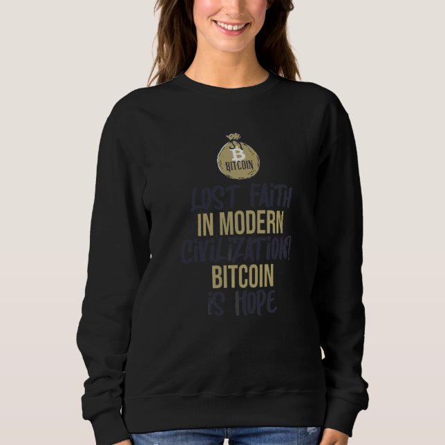 Bitcoin Är Hopp  Citat Roligt Meme För En Bitcoin T Shirt (Framsida)