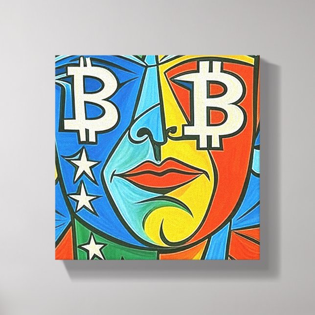 Bitcoin Art Canvastryck (Framsida)