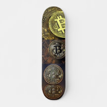 Bitcoin Art Design på Skateboard