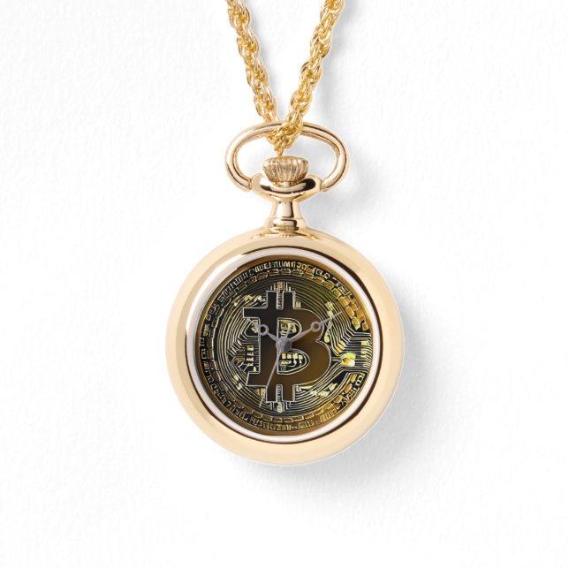 Bitcoin Art Guld Womans Watch Armbandsur (Framsida)